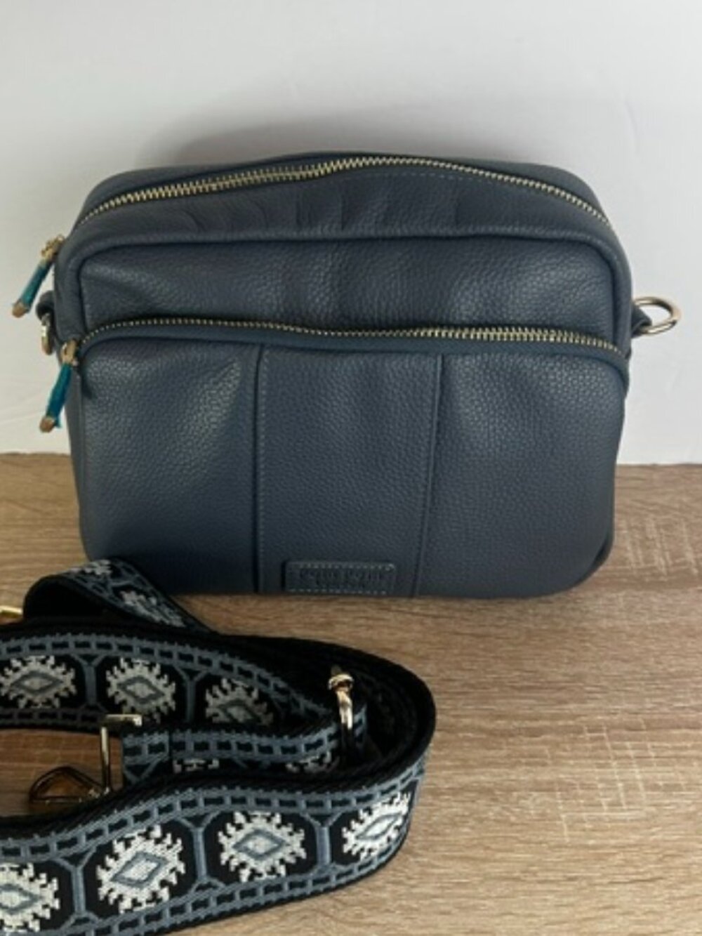 Pom Pom London Original Plus Bag in Slate Blue